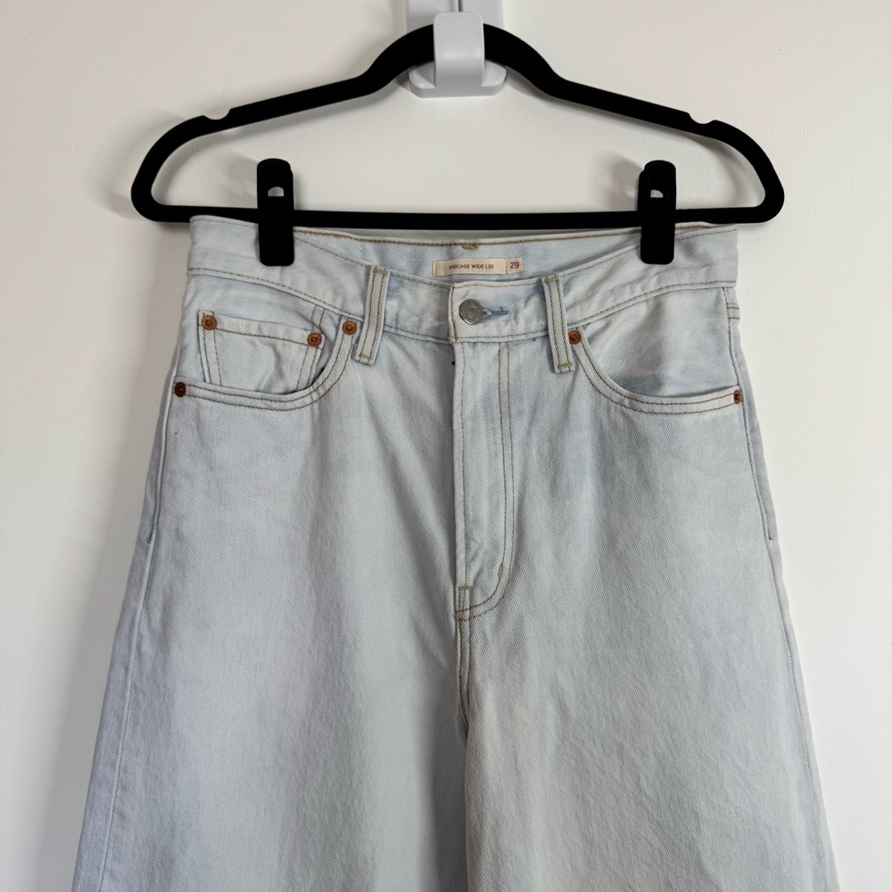 Levi's Women's Sky Blue Wide Leg Jeans - Picture 2 of 13